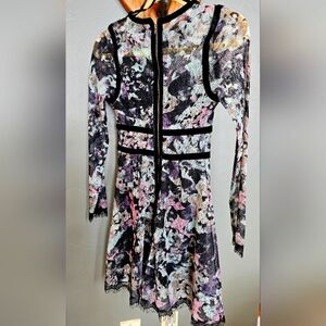 Boutique dress Sz S sheer spandex material with shape lining